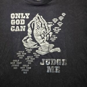 Phat Doc Men's 3XL Only God‎ Can Judge Me Graphic T-Shirt Black Cotton